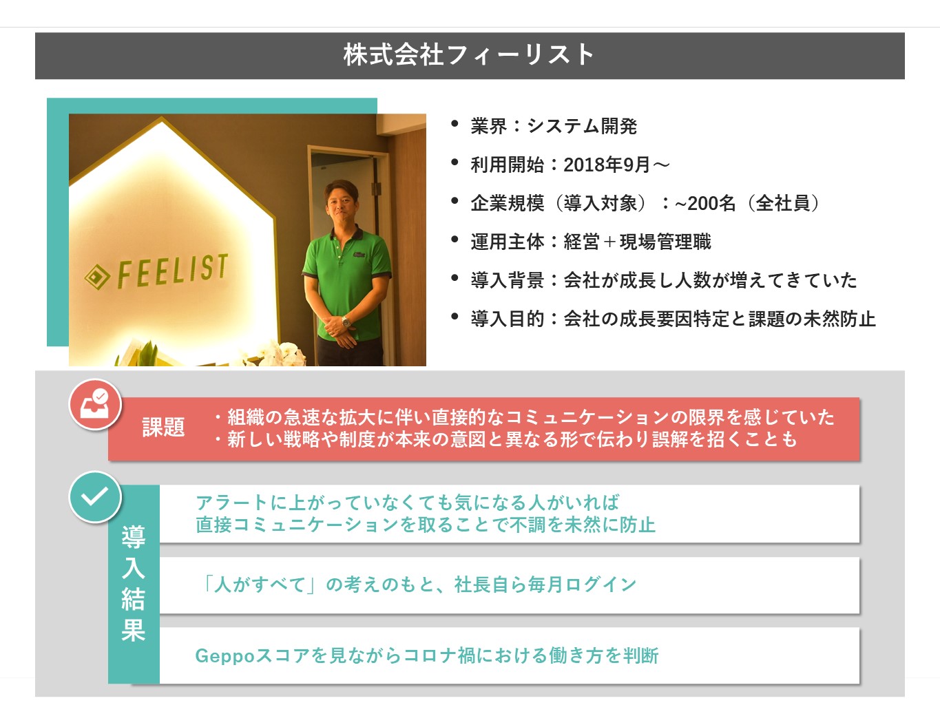 事例サマリテンプレート　フィーリスト