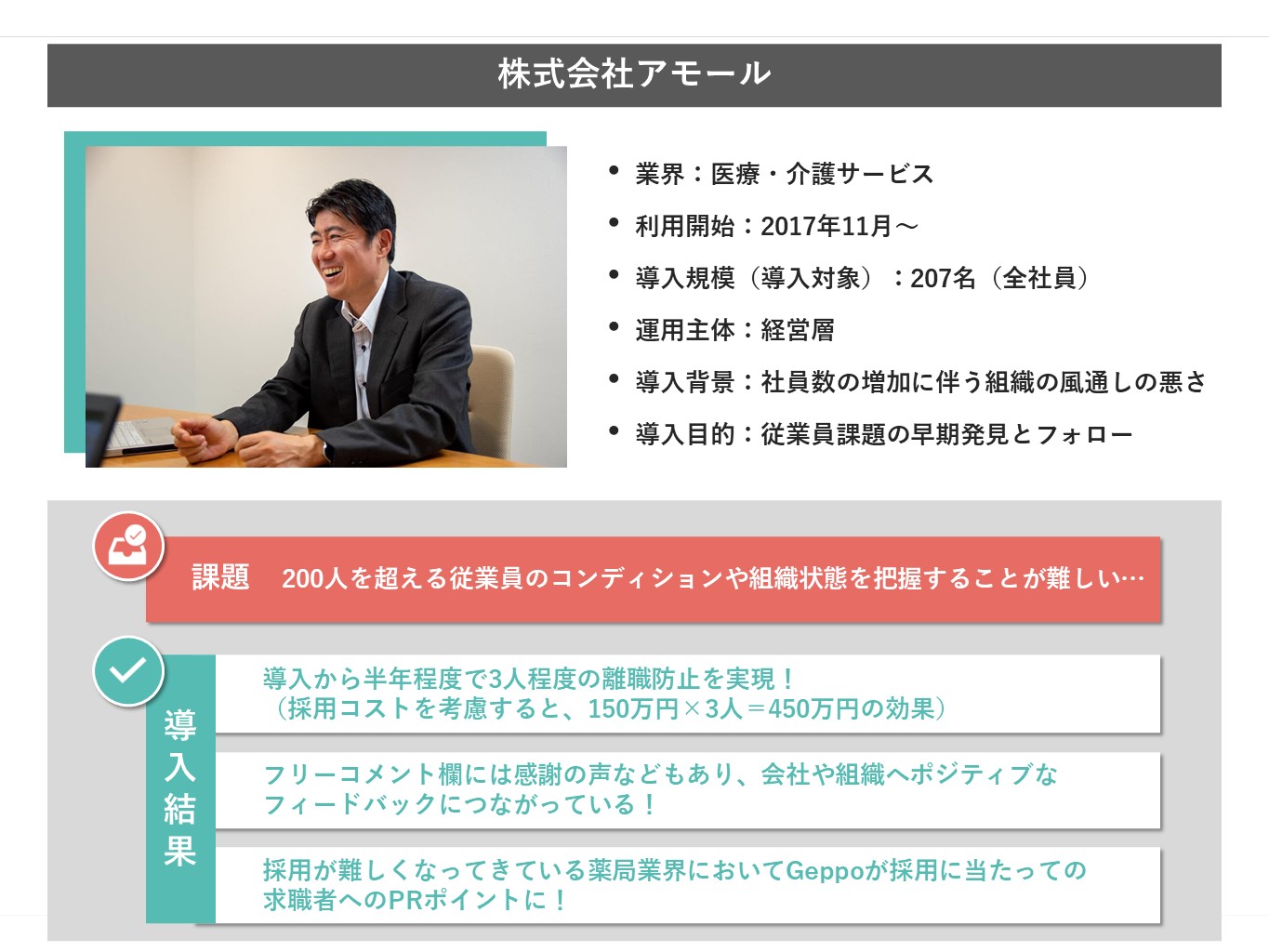 事例サマリテンプレート：アモール様事例