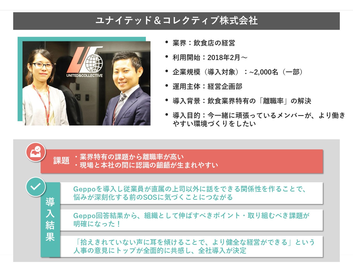 事例サマリテンプレート：ユナイテッド＆コレクティブ株式会社