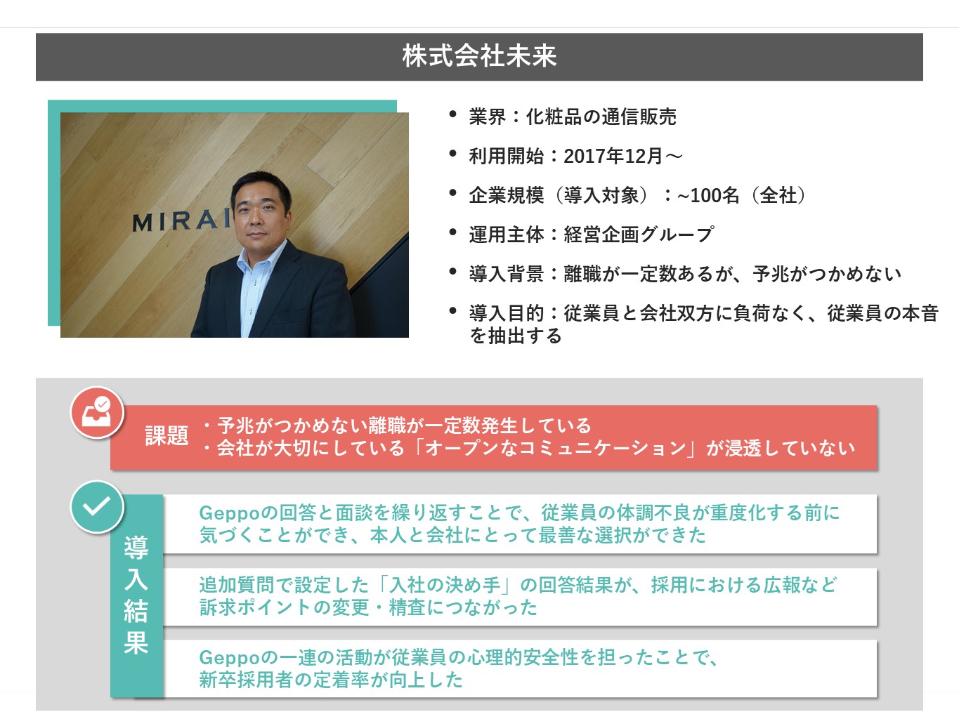 事例サマリテンプレート：株式会社未来