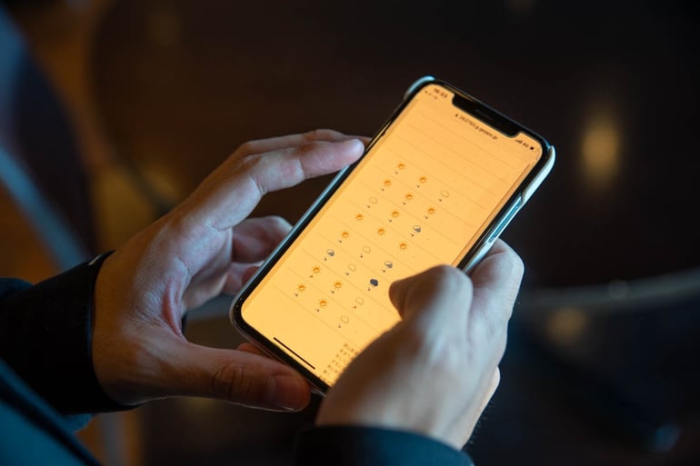 Geppoはモバイルでも確認ができる