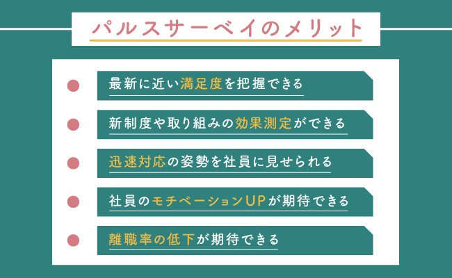 パルスサーベイのメリット